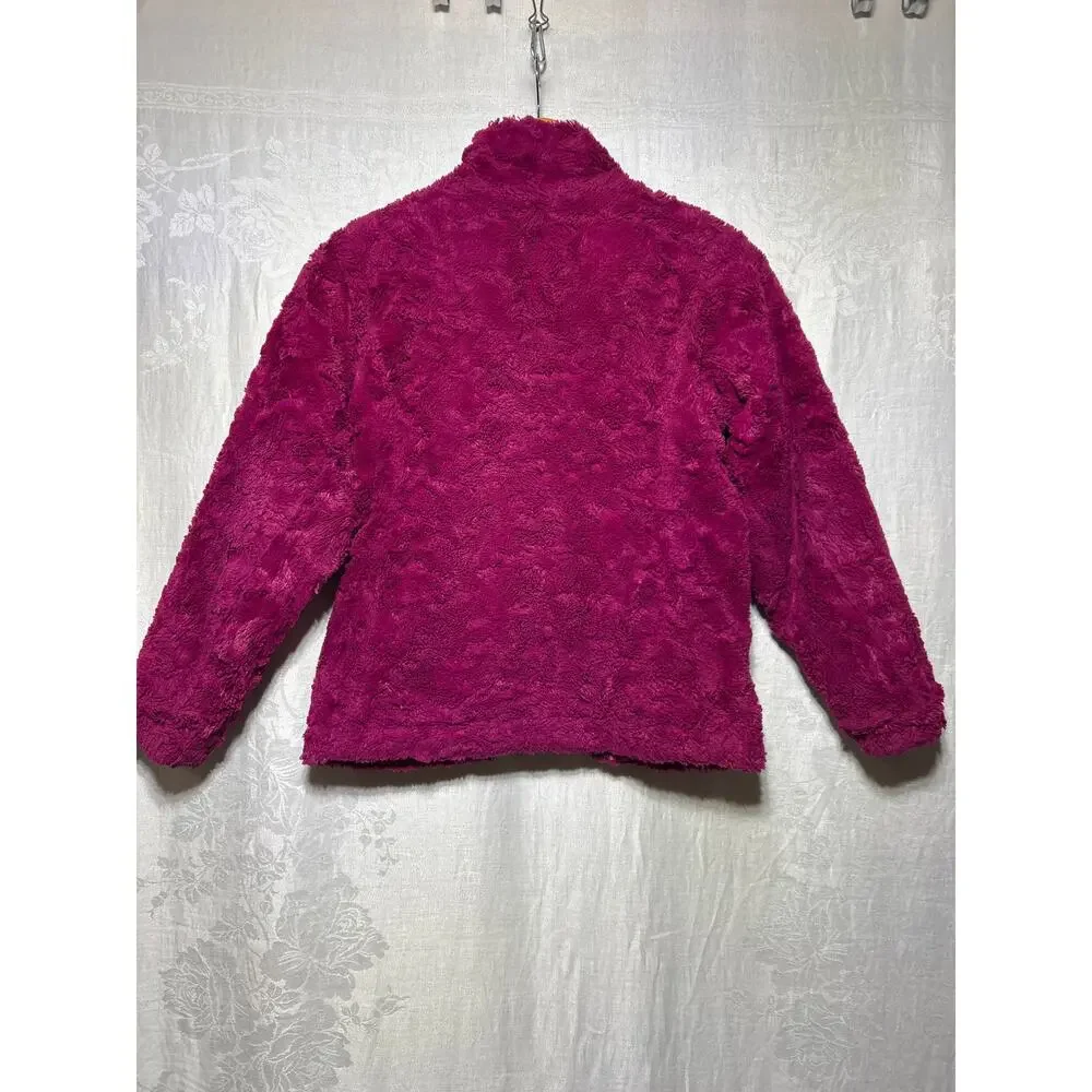 The North Face Jacket Girls Large Reversible Pink Fuzzy Teddy Mossbud Swirl - Picture 6 of 12